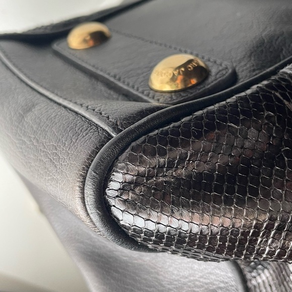 Marc Jacobs Snake Skin & Leather Karen Stam Kisslock Satchel Italy Y2K - Picture 14 of 16